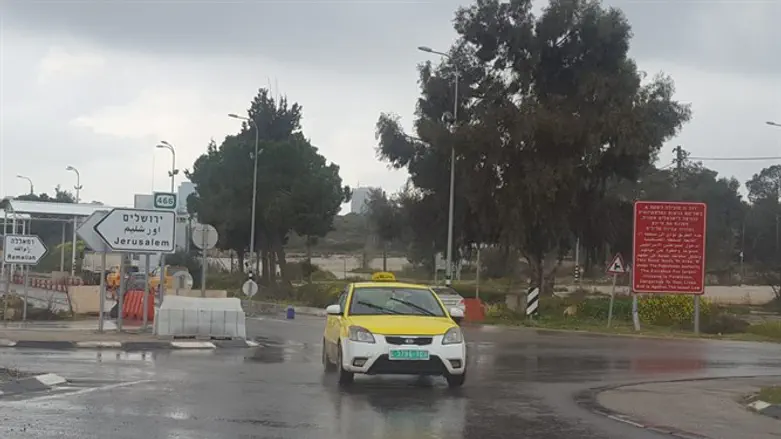 The checkpoint at the entrance to Ramallah is wide open