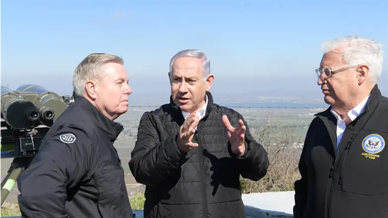 Lindsey Graham, PM Netanyahu and Ambassador Friedman visit the Golan