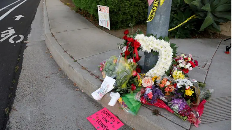 Makeshift memorial near scene of Poway shooting