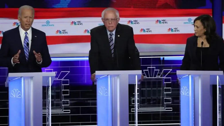 Kamala Harris, Joe Biden,  Bernie Sanders at Democratic presidential debate
