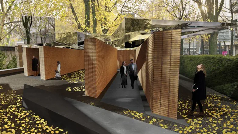 An artist's impression of the plans for a new Holocaust monument in Amsterdam