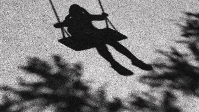 Child on a swing, illustrative