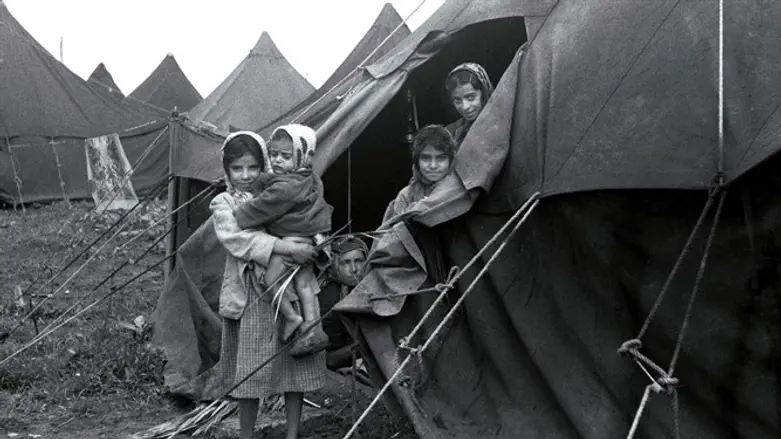 Tent camp in Beit Lid, Israel for WWII refugees