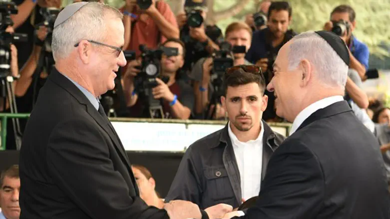 MK Gantz and PM Netanyahu after the elections