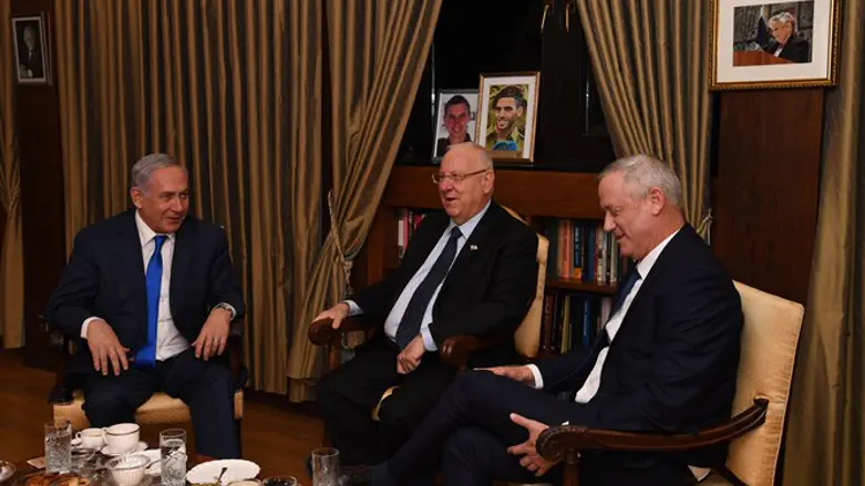Rivlin with Gantz and Netanyahu