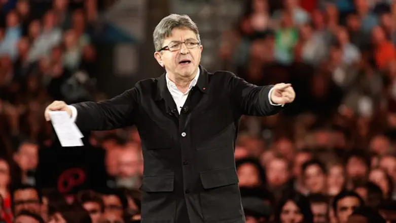 Jean-Luc Melenchon at a campaign rally in Lille