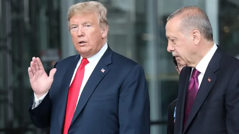 Donald Trump and Recep Erdogan at NATO summit