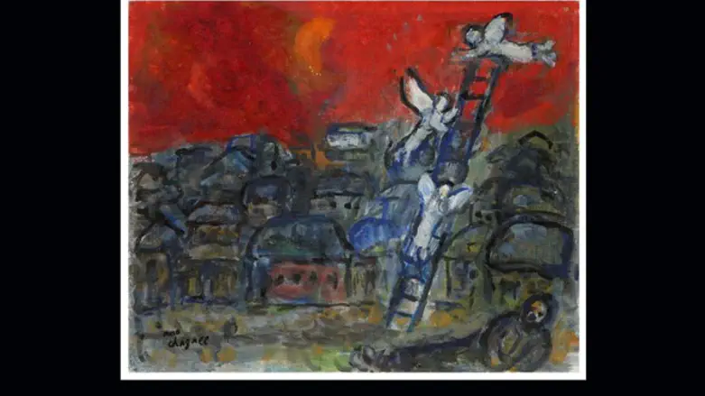 "Jacob's Ladder," a Chagall oil on canvas