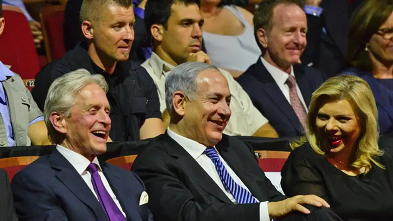 Michael Douglas and Prime Minister Binyamin Netanyahu