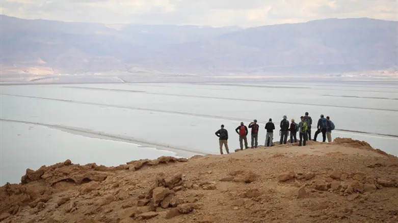 Hikers near Dead Sea