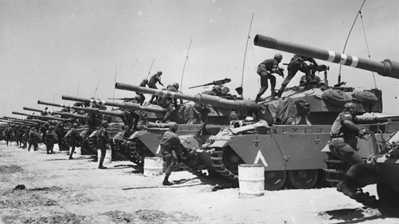 Israeli troops preparing for battle during the Six-Day War