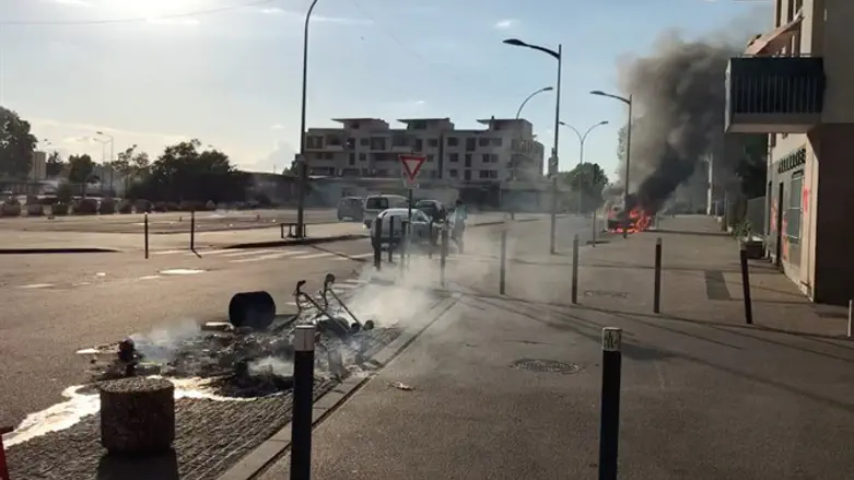 Scene of the clashes in Dijon