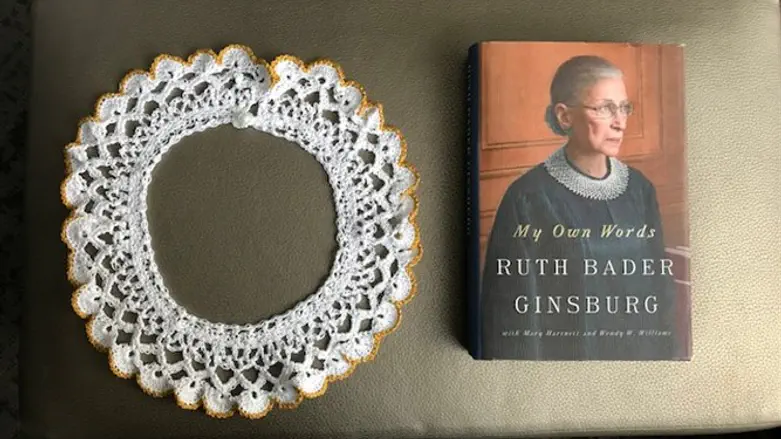 Ruth Bader Ginsburg's book and iconic lace collar