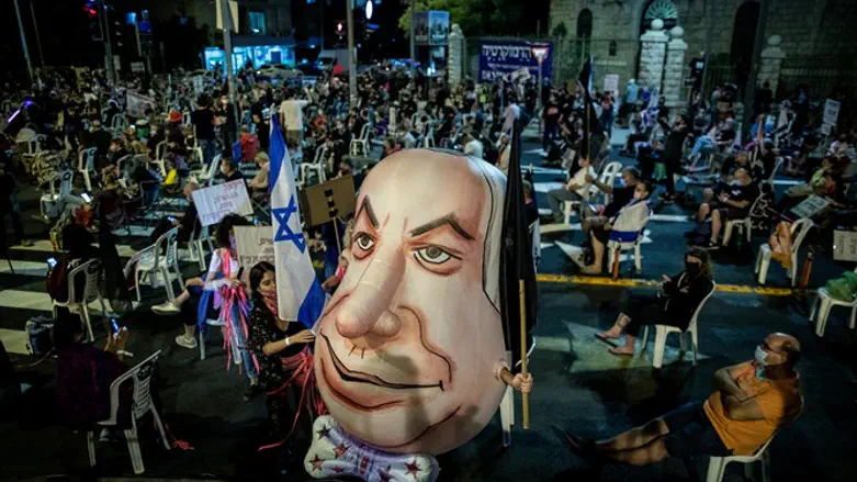 На демонстрации против Нетаньяху