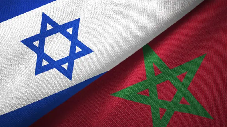 Flags of Israel and Morocco