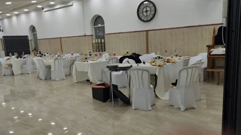 Wedding hall where suspect was hiding in the restrooms