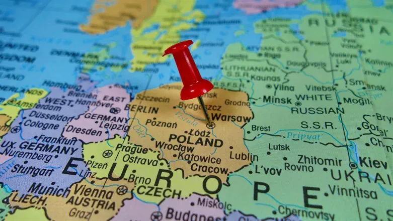 Польша на карте. Иллюстрация