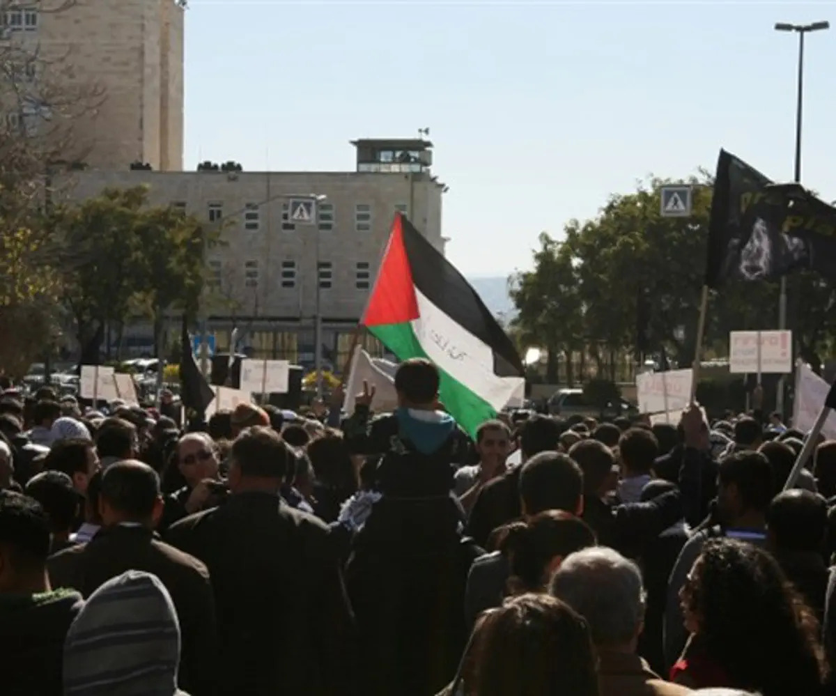Bandera de la OLP en Jerusalén. Archivo