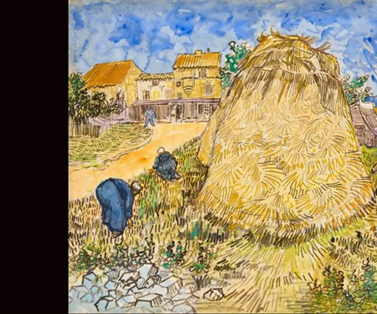 "Wheatstacks," a Van Gogh watercolor stolen by the Nazis