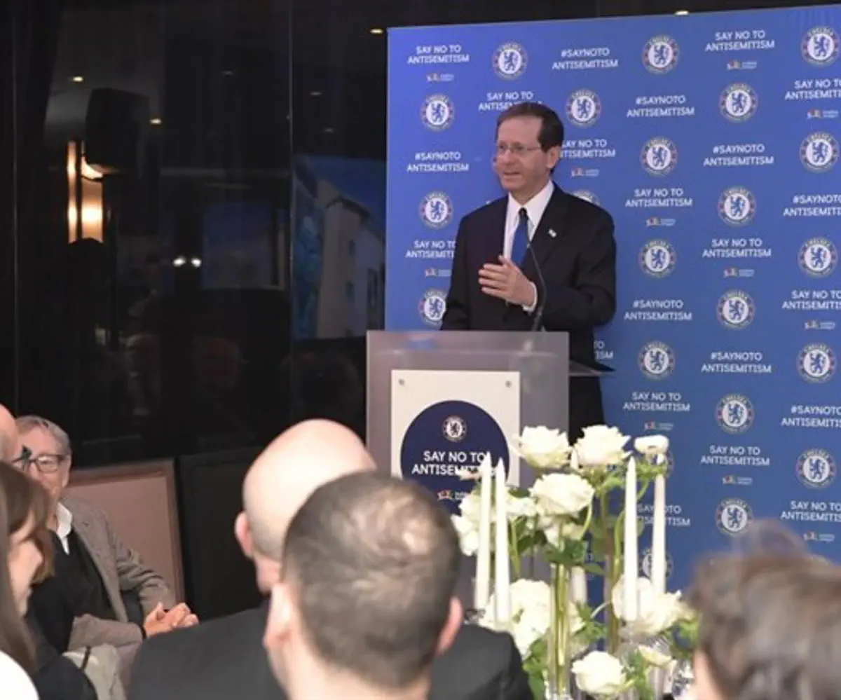 Pres. Isaac Herzog speaks at the event