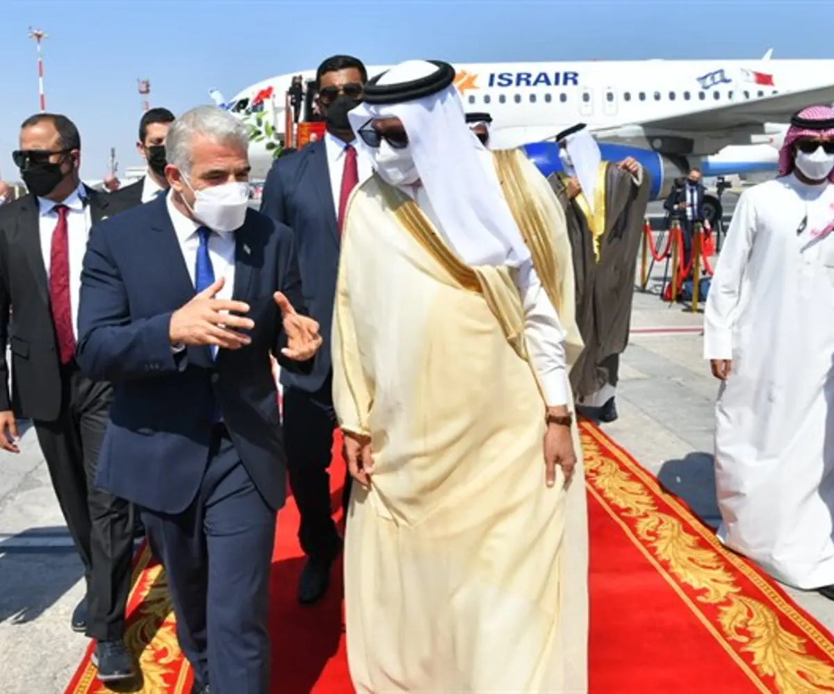 Minister Yair Lapid lands in Bahrain