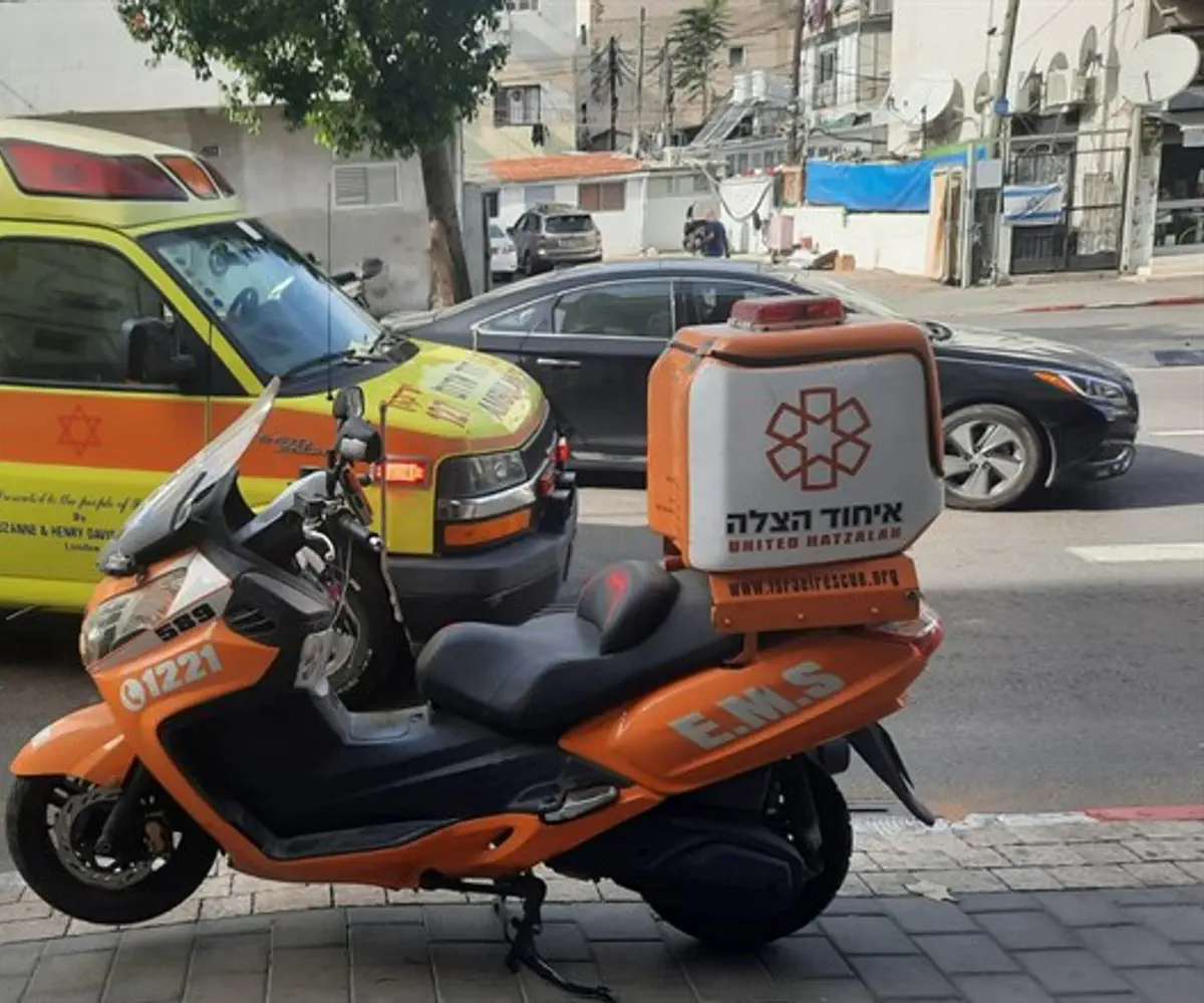 Arieh's ambucycle at the scene of the first incident