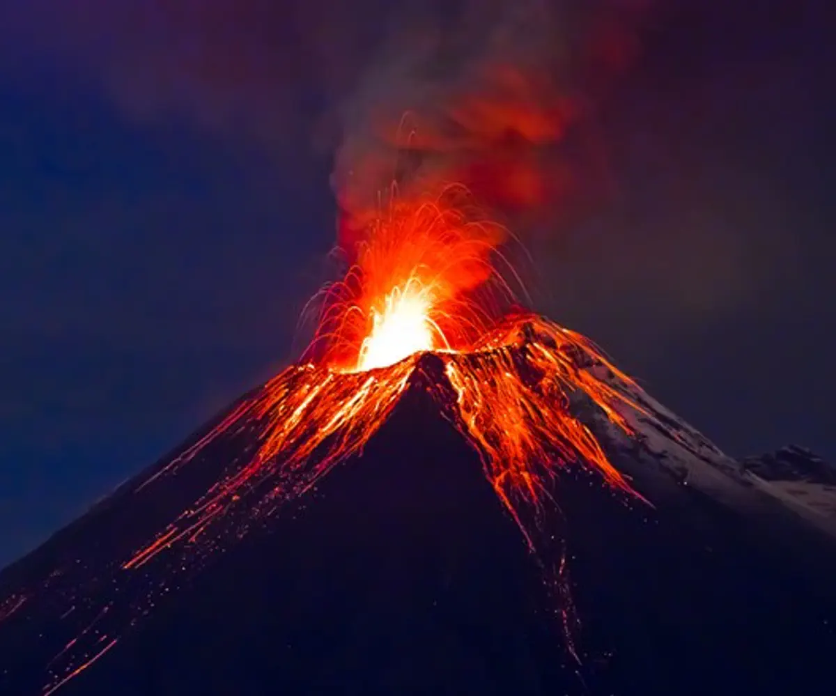 Erupting volcano (illustration)