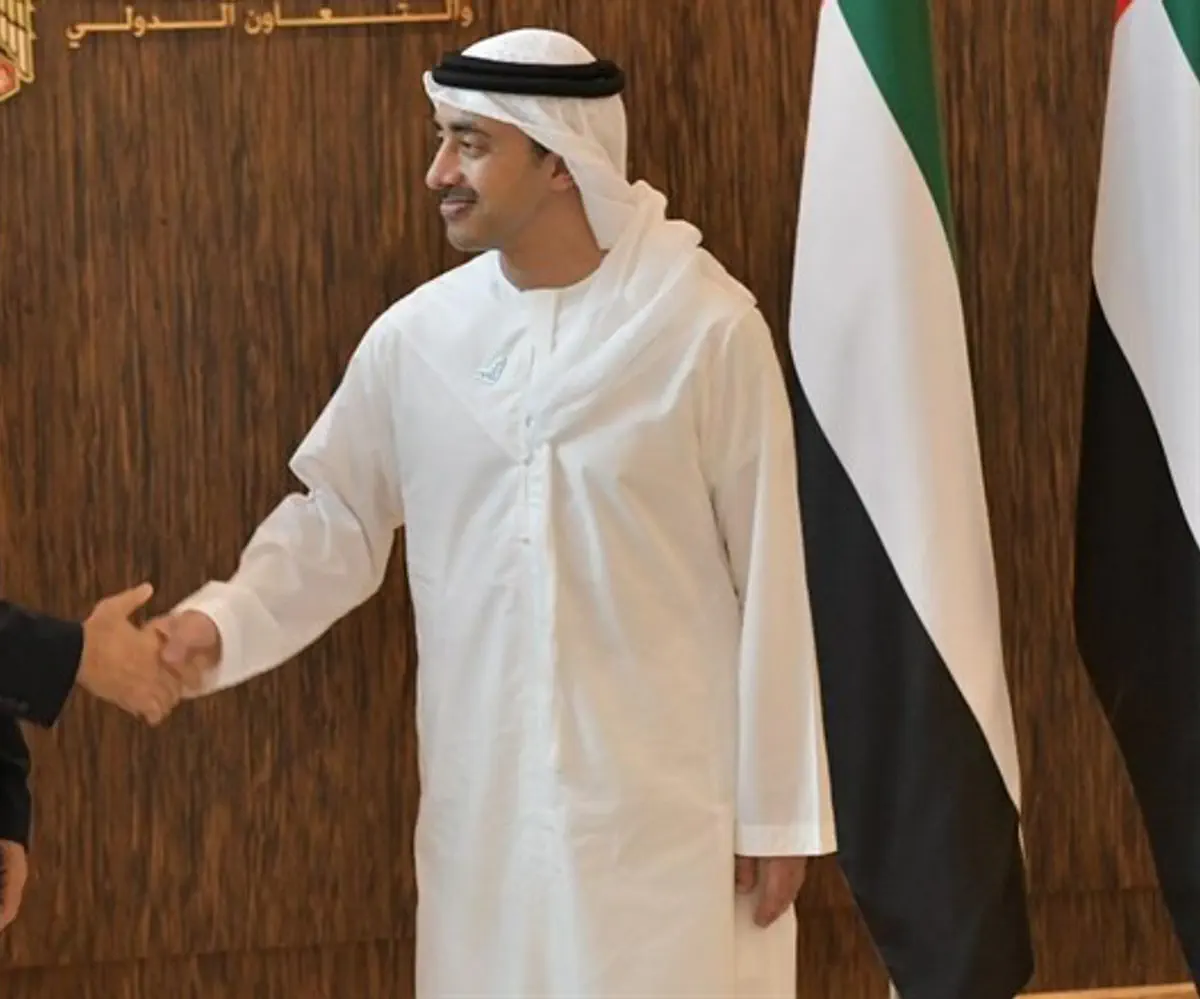 Yair Lapid con el ministro de Relaciones Exteriores de Emirat