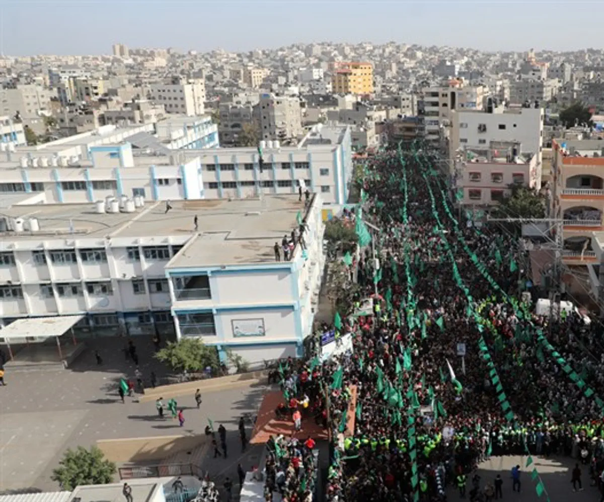 Marcha de Hamás en la Franja de Gaza