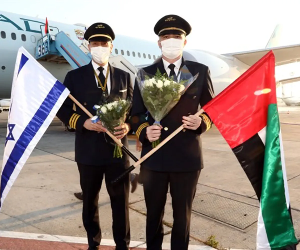 Historic first flight from UAE lands in Israel