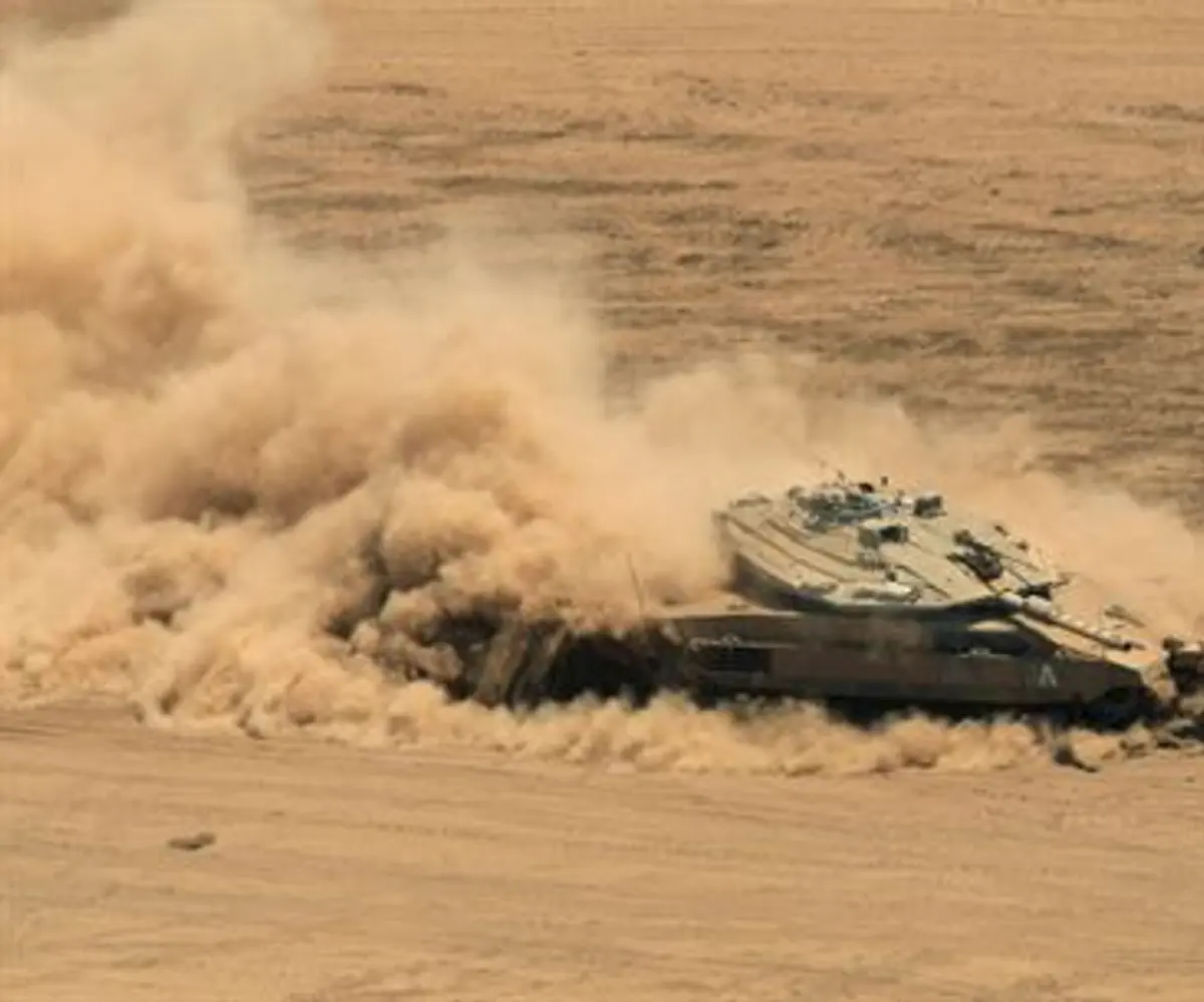 Merkava tank in action