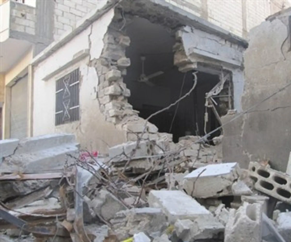Damaged houses in Baba Amr, Homs