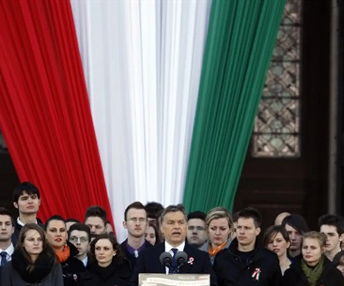 Orban Addresses  Crowd
