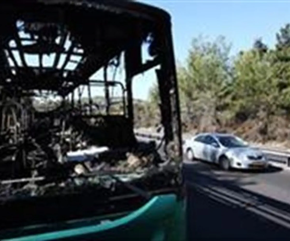 Burnt bus (illustrative)