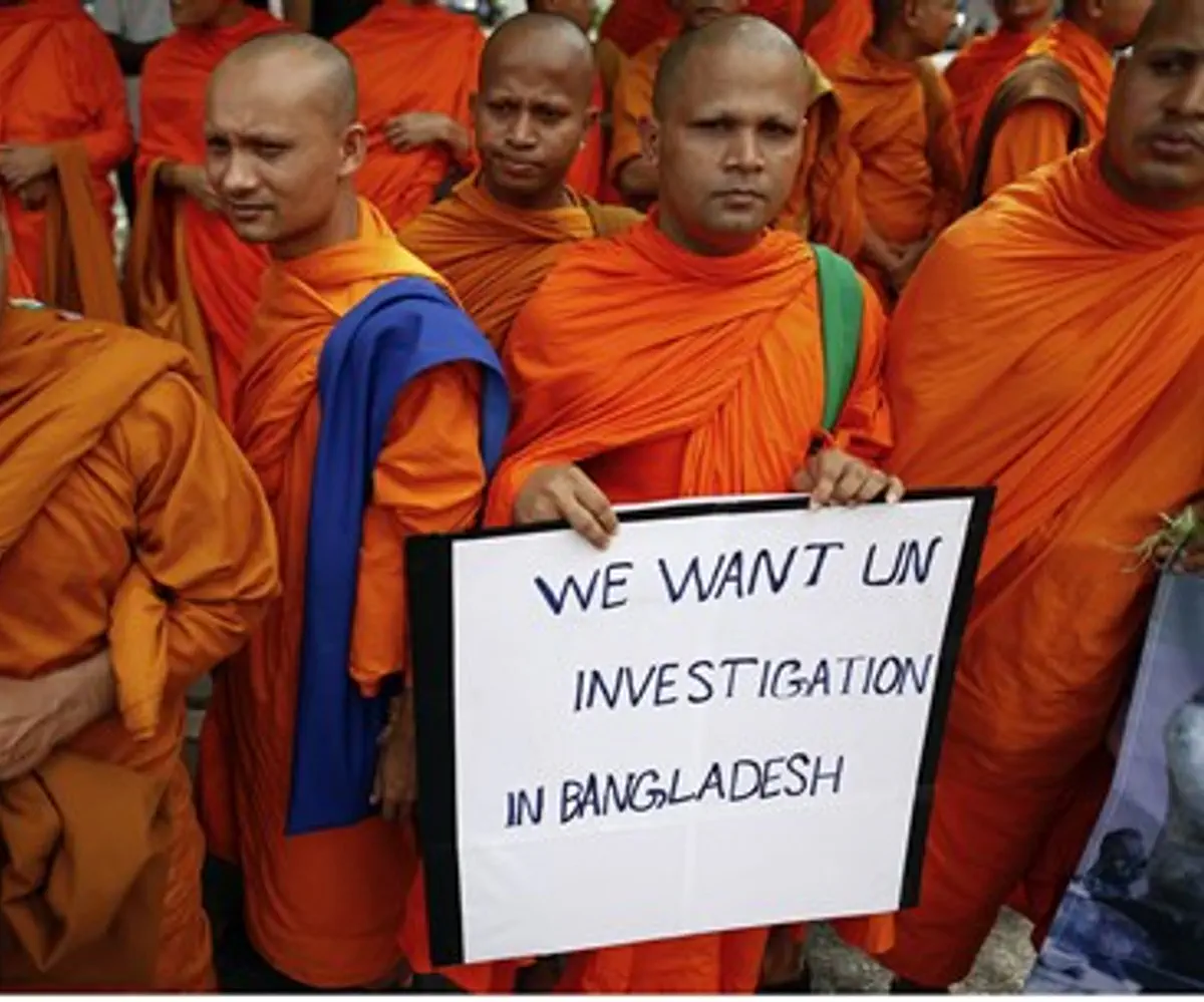 Buddhist monks protest against Muslim violenc
