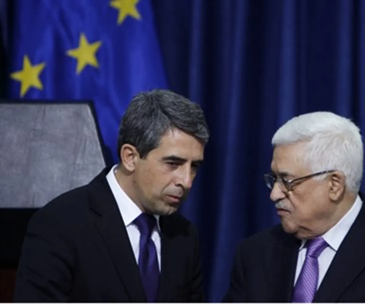 PA Chairman Mahmoud Abbas and Bulgaria's Pres