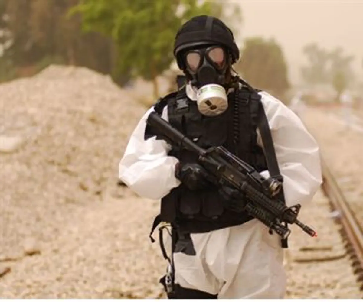 Chemical warfare drill