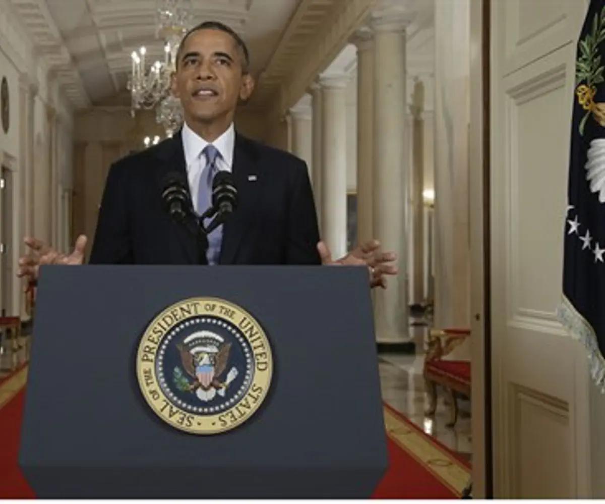 U.S. President Barack Obama addresses the nat