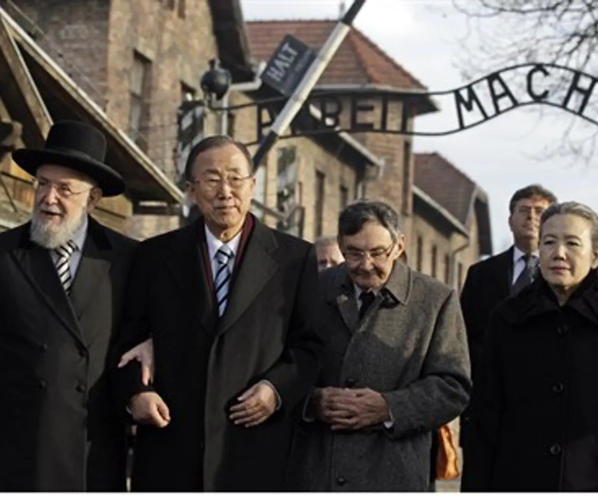 UN Secretary General Ban Ki-moon in Auschwitz
