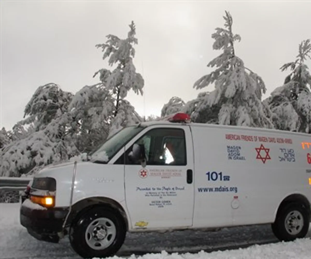 Ambulance in snow (file)