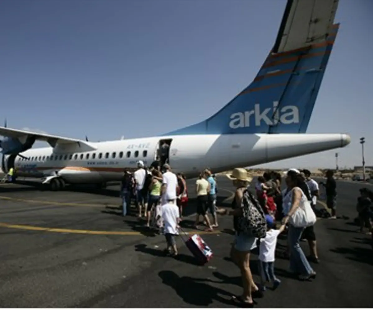 Arkia plane at Eilat airport (illustrative)
