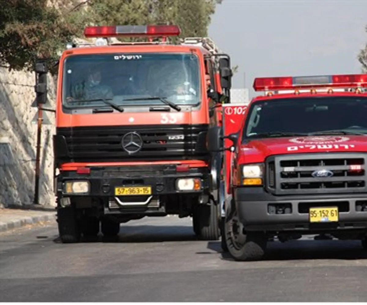 Fire trucks in Jerusalem (illustrative)