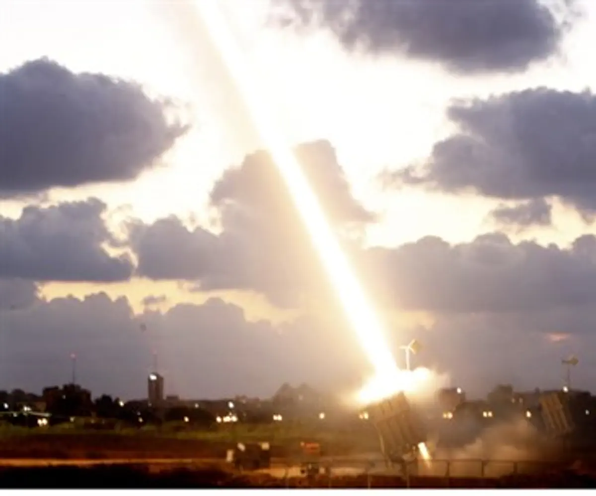 The Iron Dome intercepts a Hamas-fired missil
