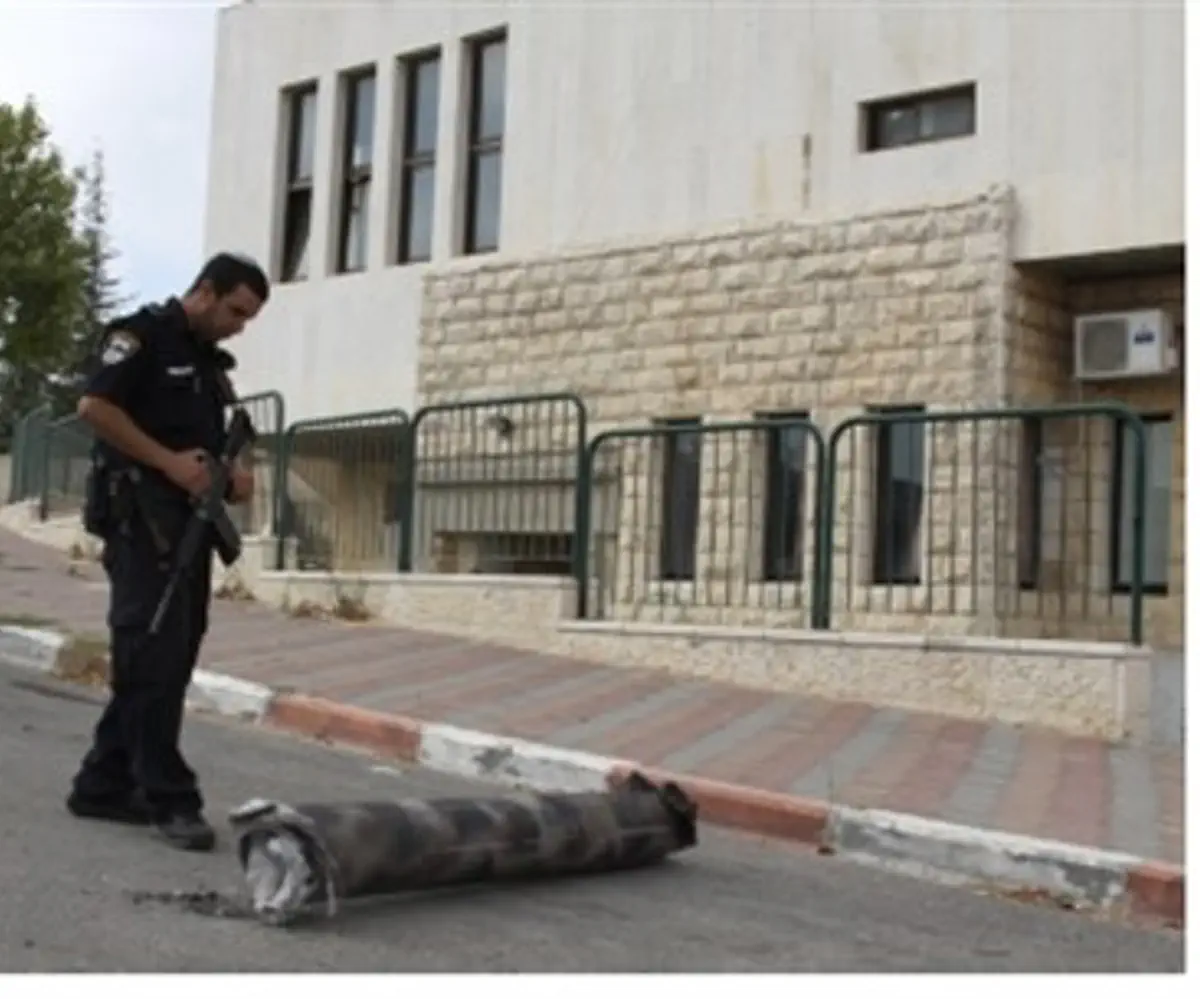 Rocket shrapnel in Etzion Bloc