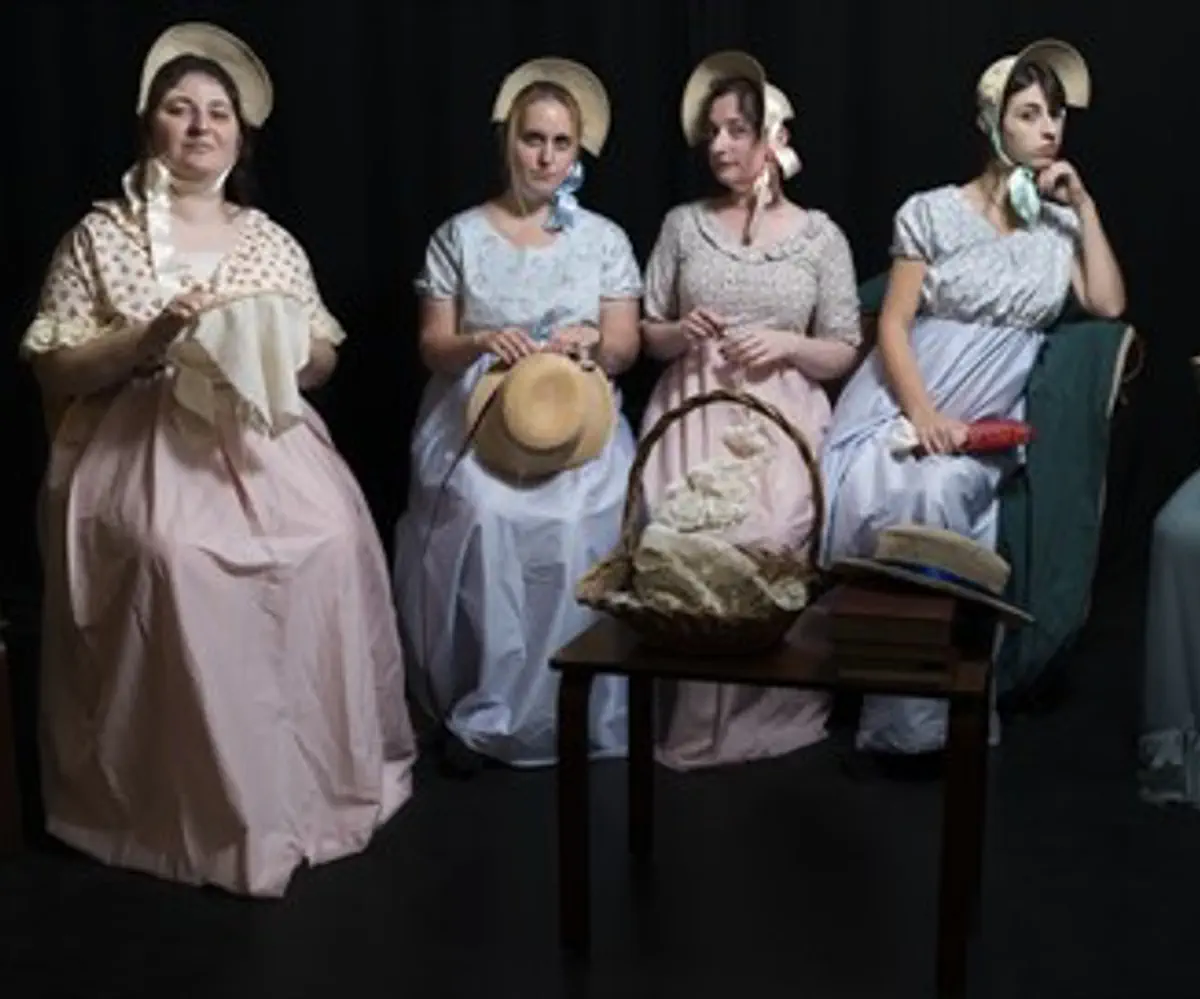 Some of the cast of Pride and Prejudice at AACI's J-Town Playhouse