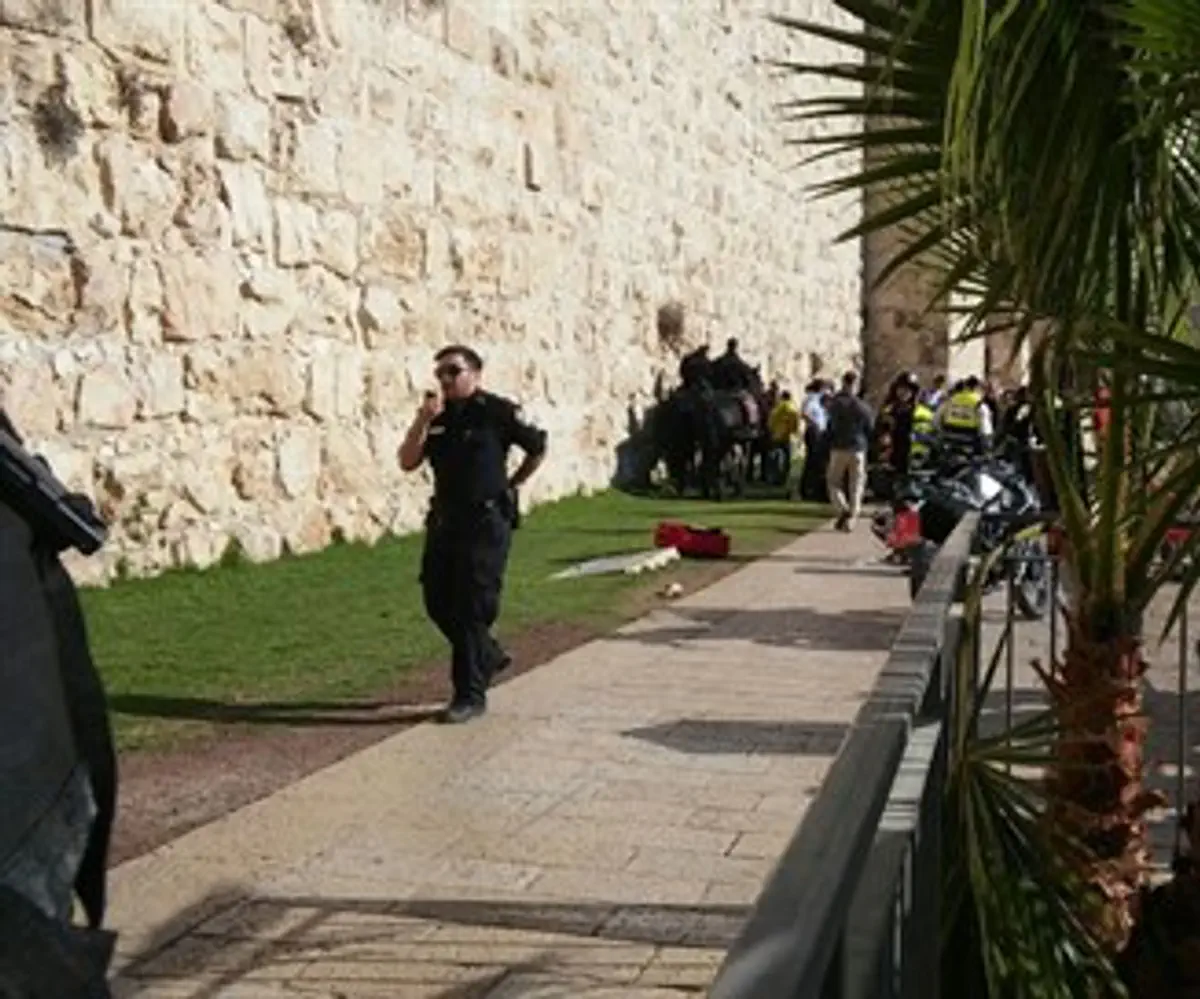 Scene of attack, near Jaffa Gate