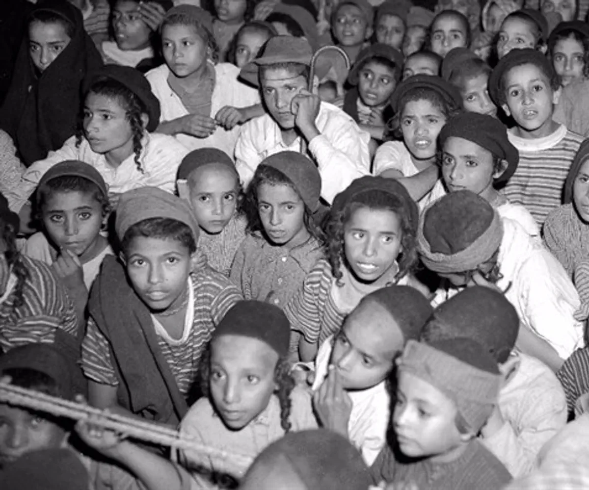 ילדים יהודים במחנה מעבר בתימן ערב עלייתם לארץ בשנת 1949