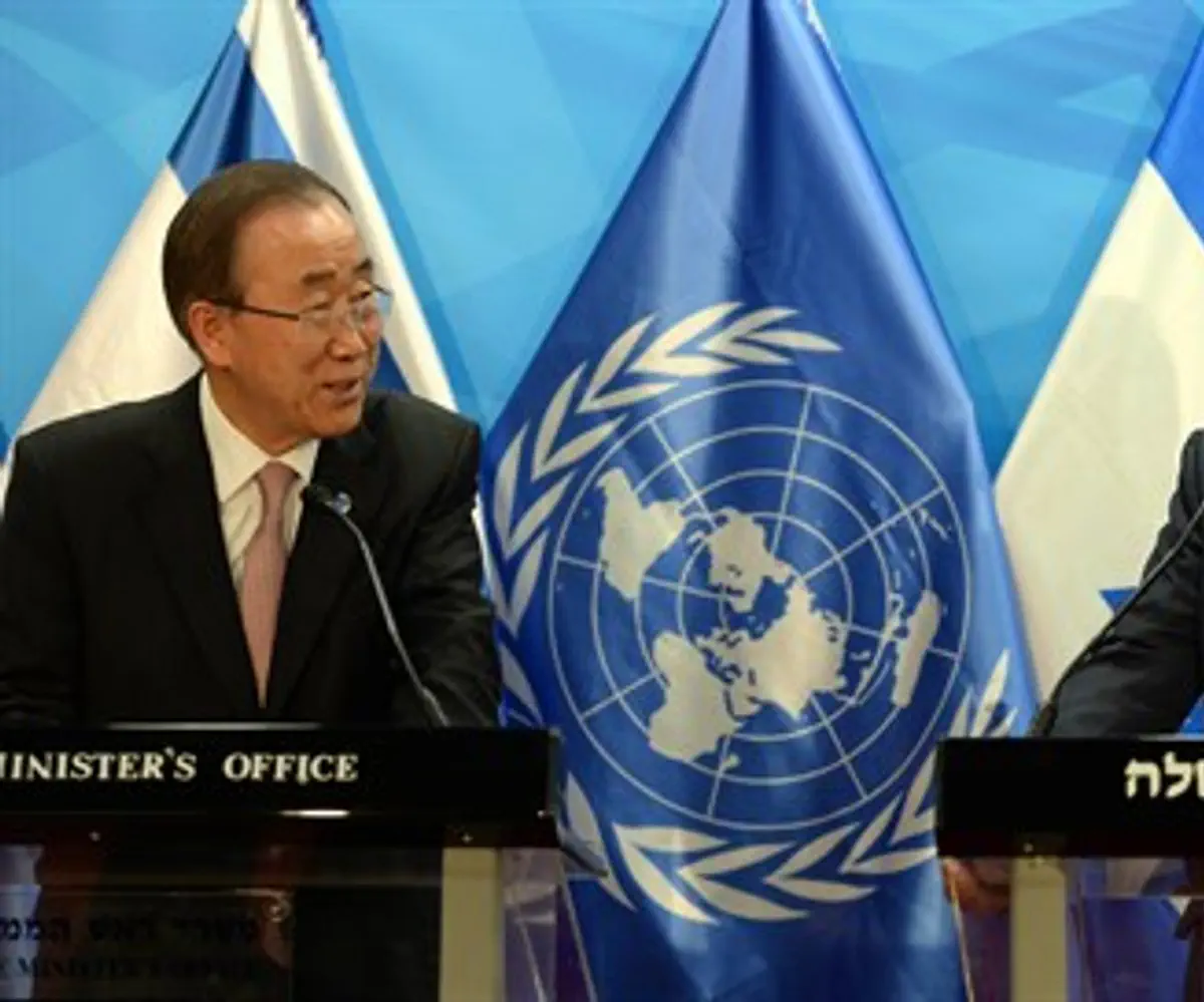Binyamin Netanyahu and Ban Ki-moon in Israel