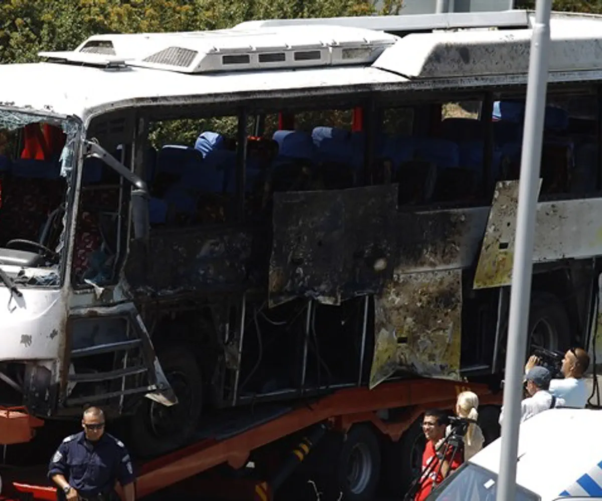 Bus damaged in Burgas attack