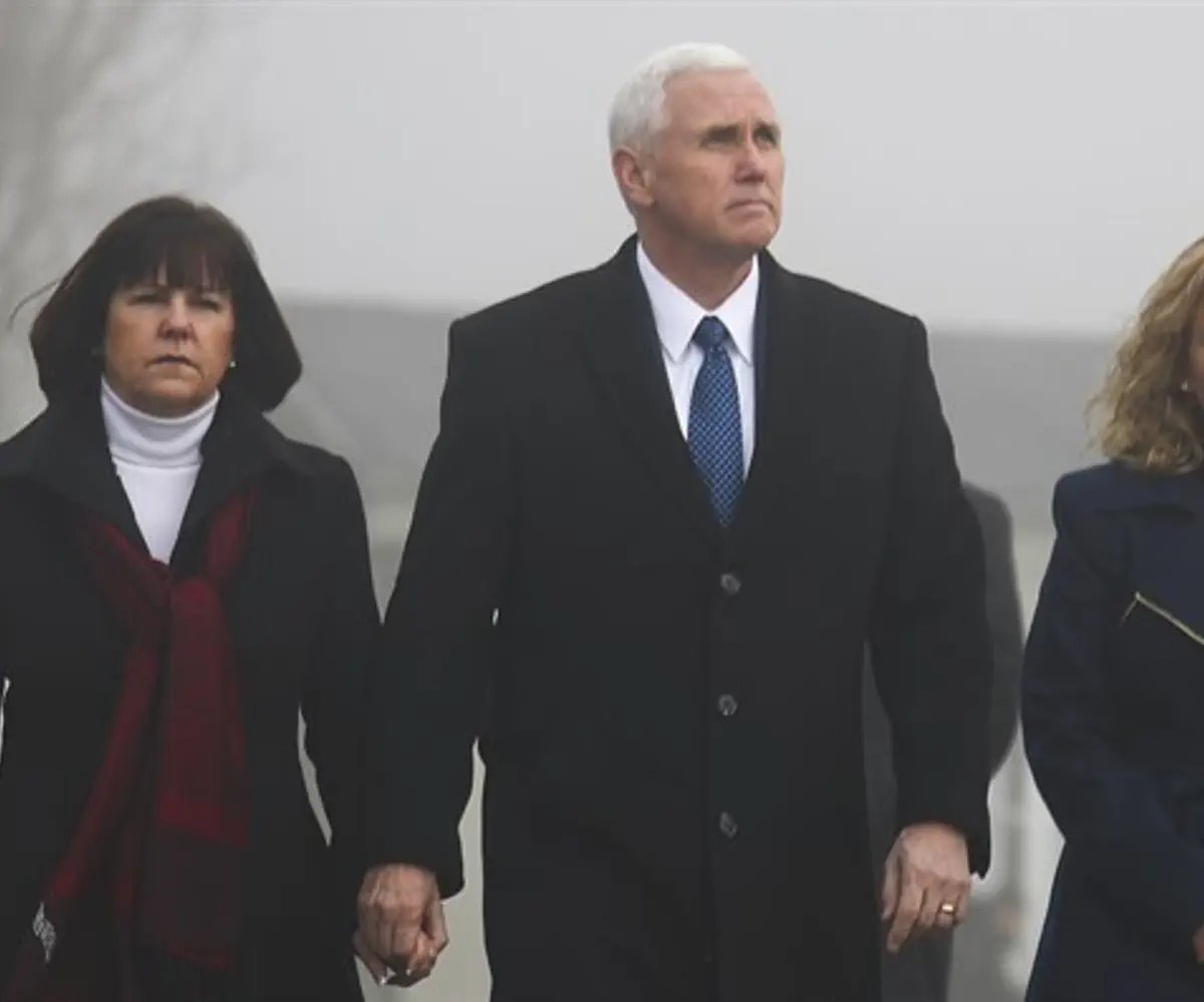 Pence, wife Karen, and daughter Charlotte visit Dachau